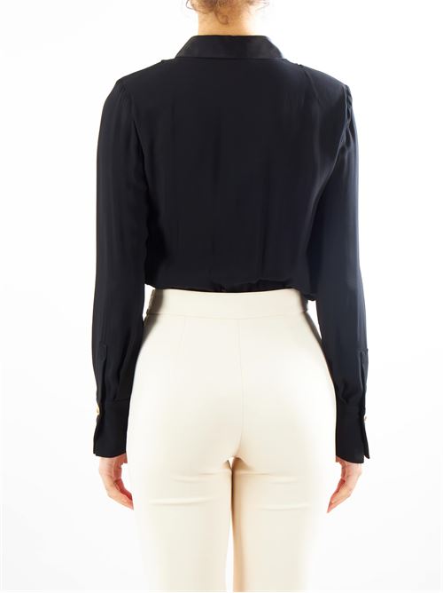Crossover bodysuit-style blouse in viscose georgette fabric Elisabetta Franchi ELISABETTA FRANCHI |  | CBT0241E2110